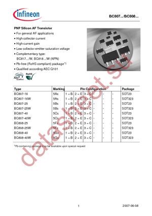 BC 808-25 E6433 datasheet  